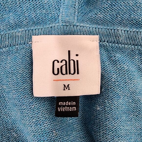 Cabi Hop To Hoodie Sweater Women Medium Blue Pullover Cotton Blend Casual V Neck - Picture 8 of 10